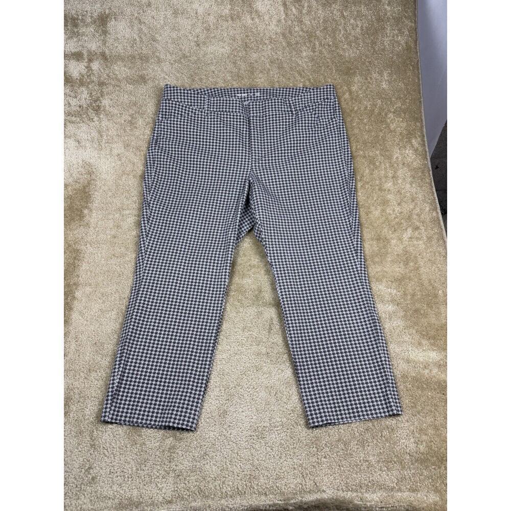 Old Navy Pixie Ankle Pants Size 22 Houndstooth Black & White Stretch B012